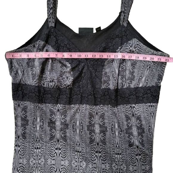 Avenue Size 2628 Lace Cami‎ Tank Top Black Gray Women's Plus Camisole - Picture 6 of 8